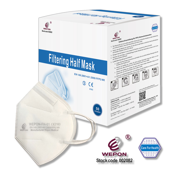 FFP2 Atemschutzmaske CE-zertifiziert (Box à 50 Stück)