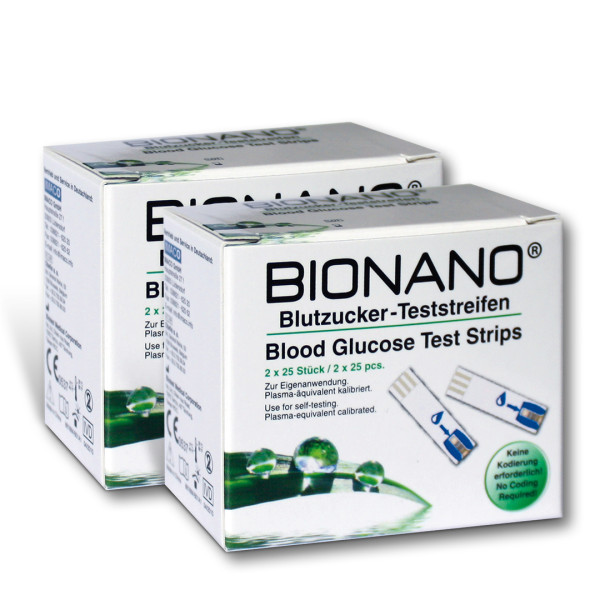 BIONANO 2 x 50 Blutzucker-Teststreifen