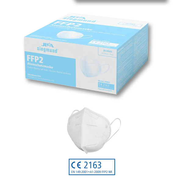 FFP2 Atemschutzmaske Siegmund® mit CE Zertifizierung (Box à 20 Stück)