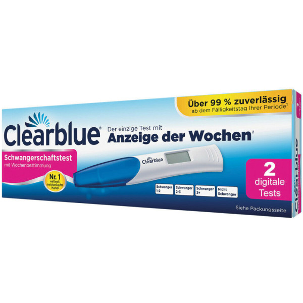 Clearblue Schwangerschaftstest 2 Stück Digital mit Wochen Anzeige