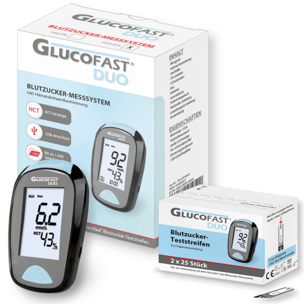 Glucofast Duo Komplett-Set - Glucofast Duo Messgerät + 50 TS