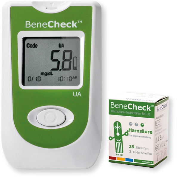 BeneCheck Premium Harnsäure-Messgerät mit 35 Teststreifen